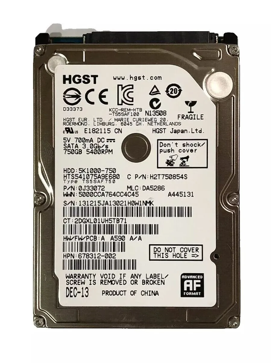 DISCO MECÁNICO HDD GENERICO MULTIMARCA 750GB 2.5"